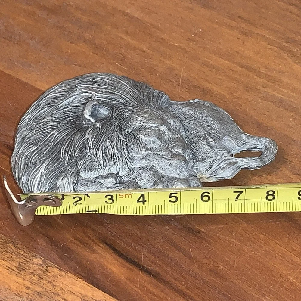 Vintage Indiana Metal‎ Craft Pewter Lion Belt Buckle 1978 3.5